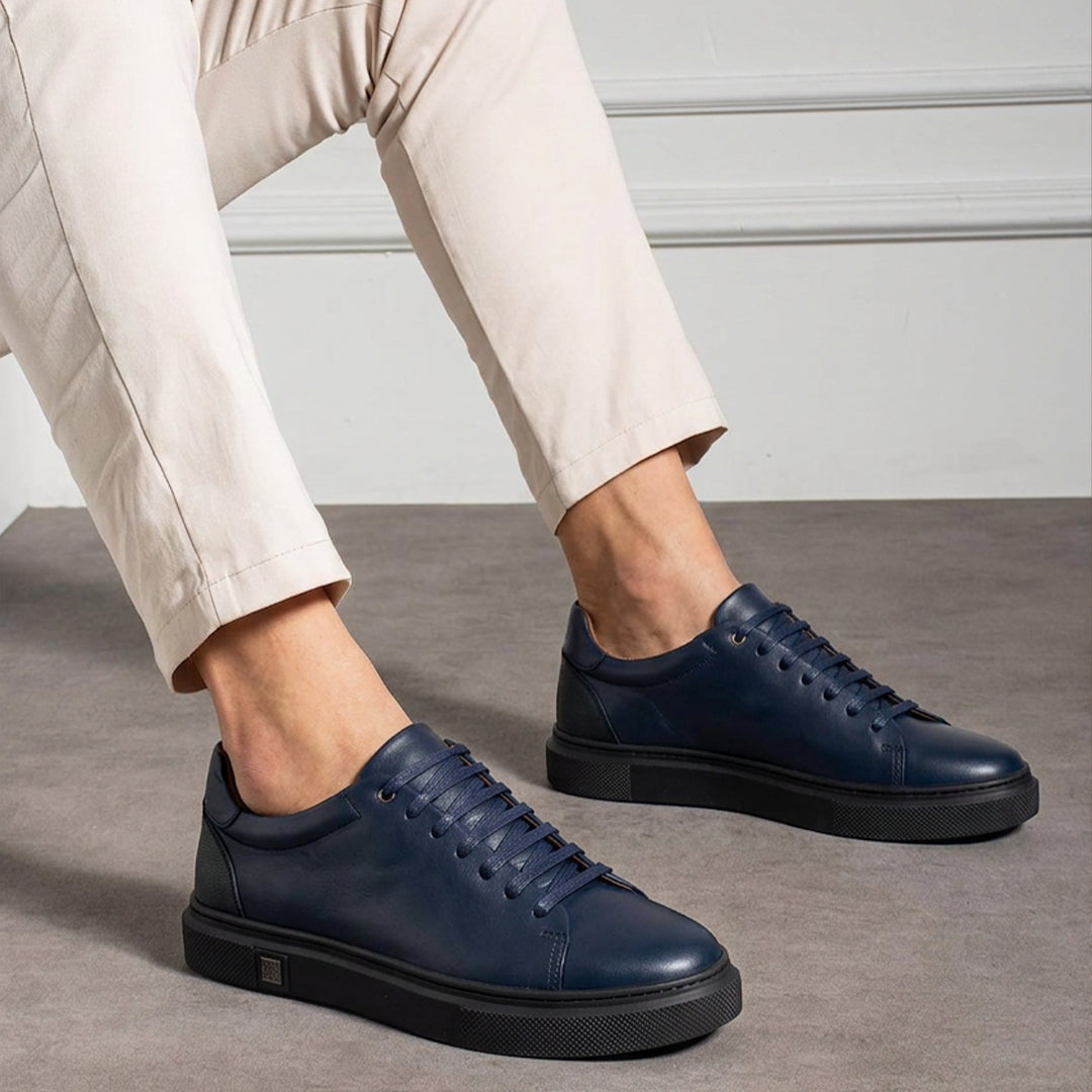 Basket Cuir Bleu