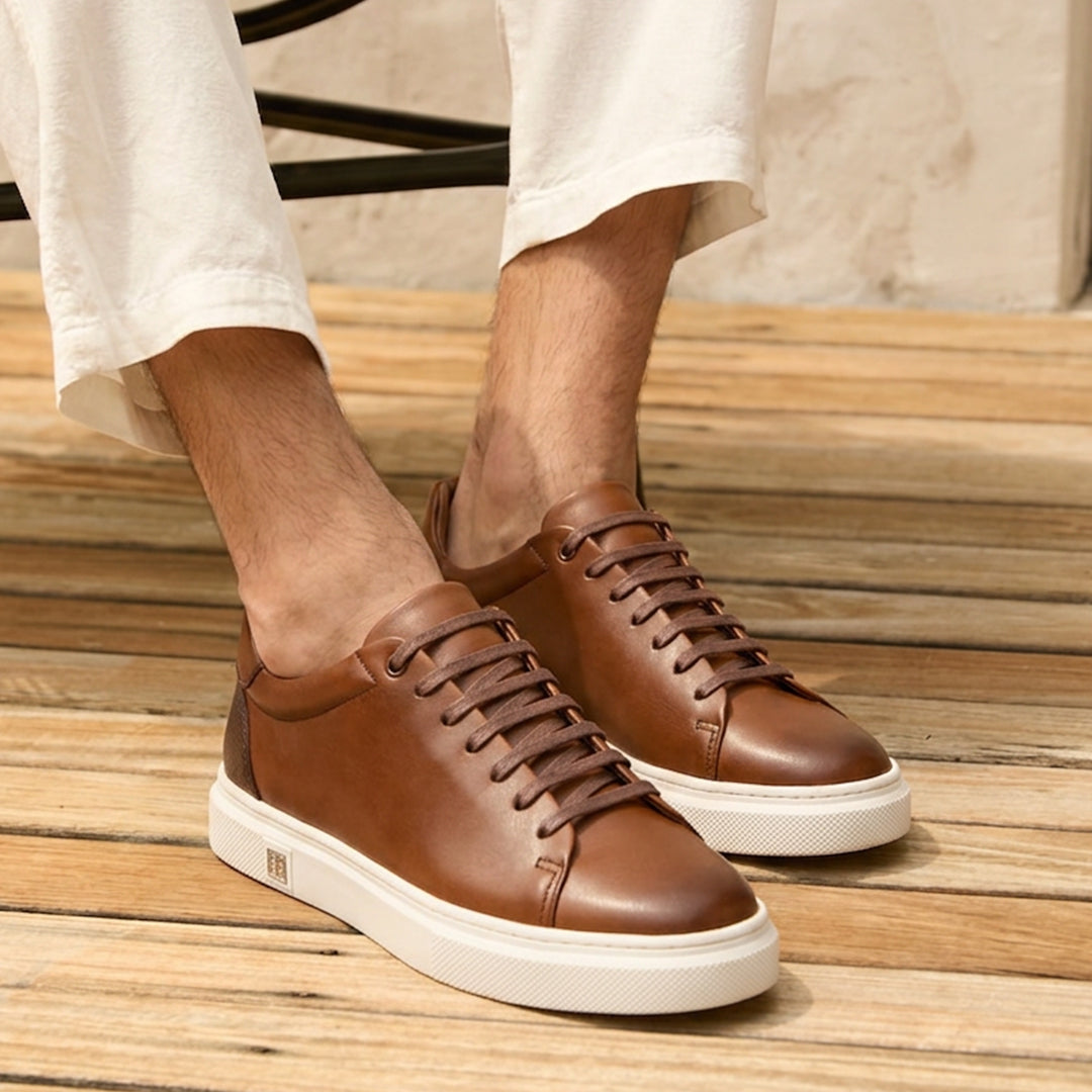 Basket Cuir Tabac