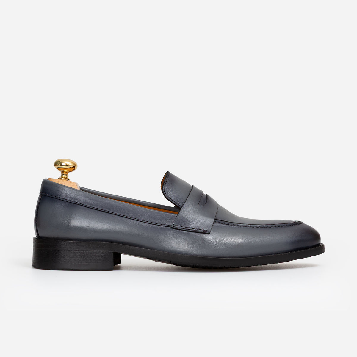 Penny Loafer Cuir Gris