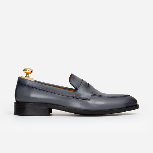 Penny Loafer Cuir Gris