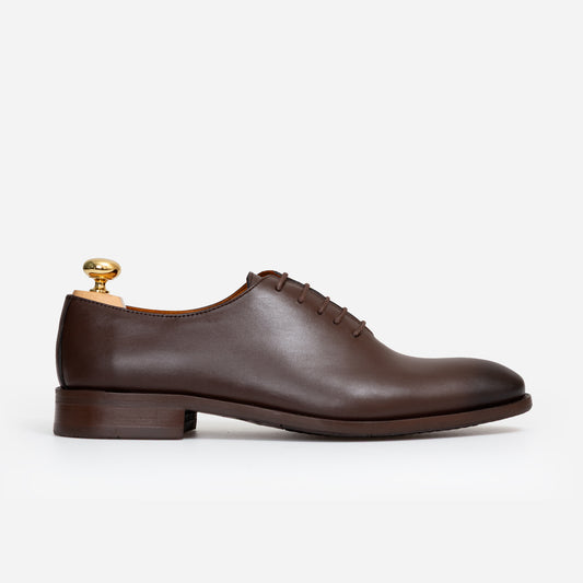 Wholecut oxford Cuir Marron
