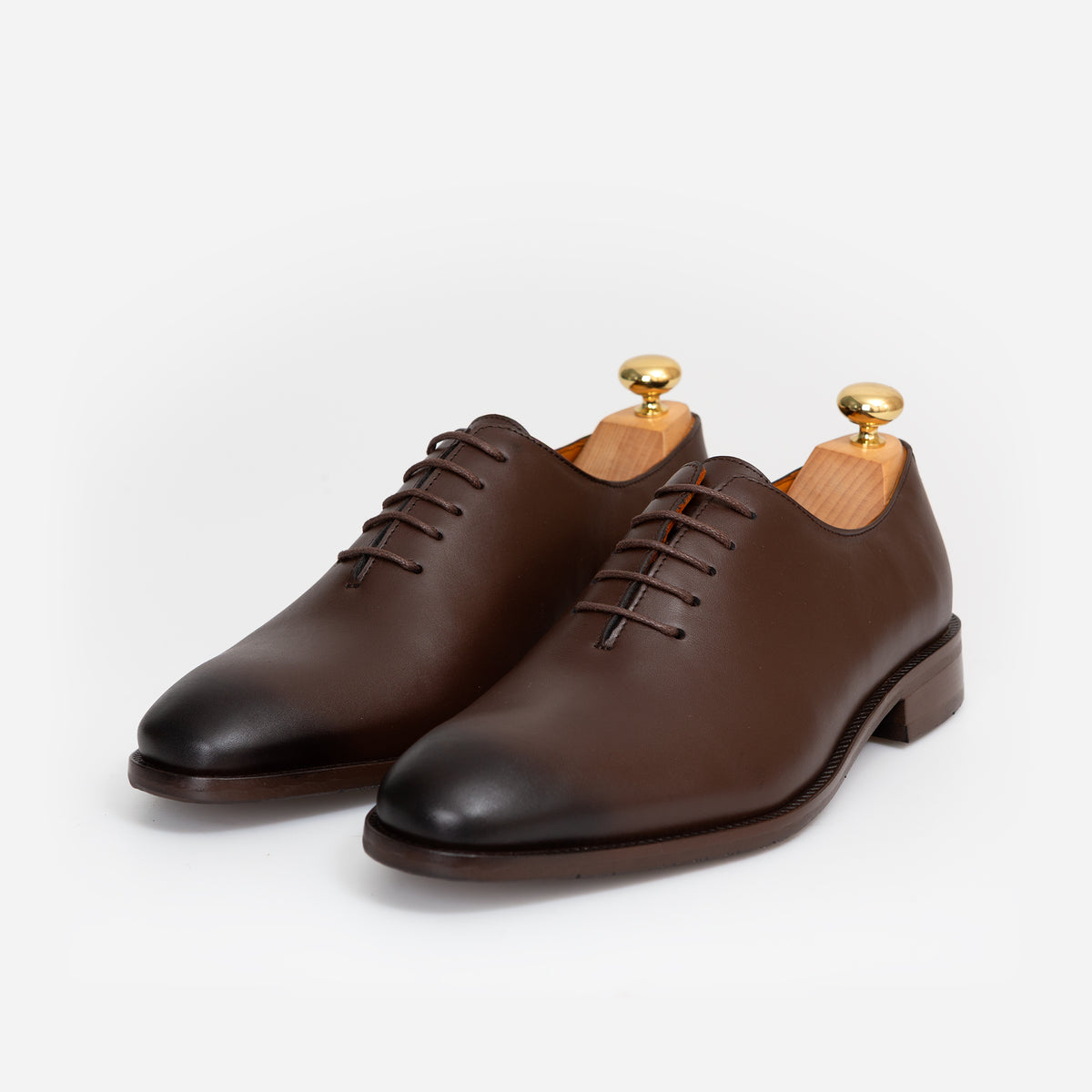 Wholecut oxford Cuir Marron