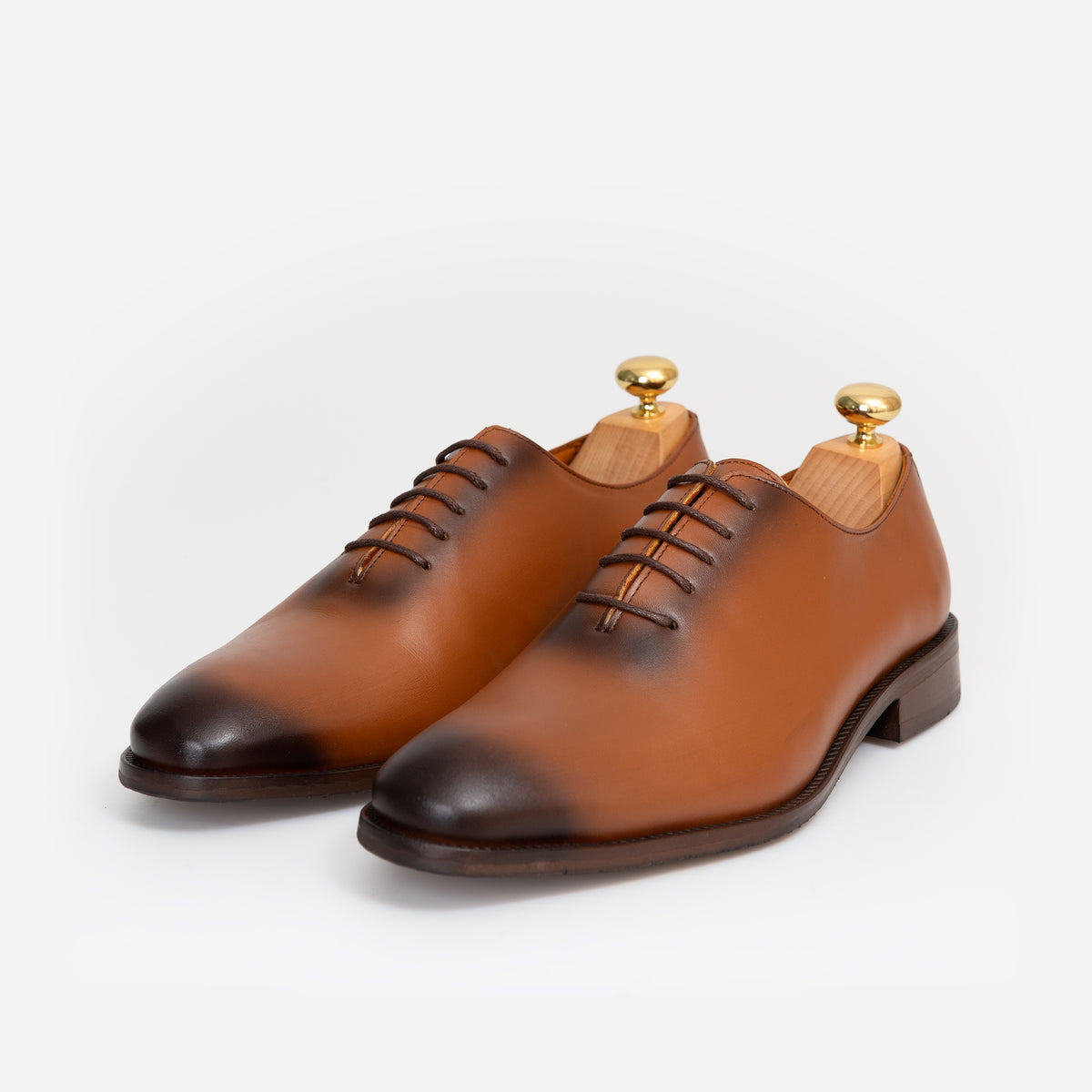Wholecut oxford Cuir Tabac